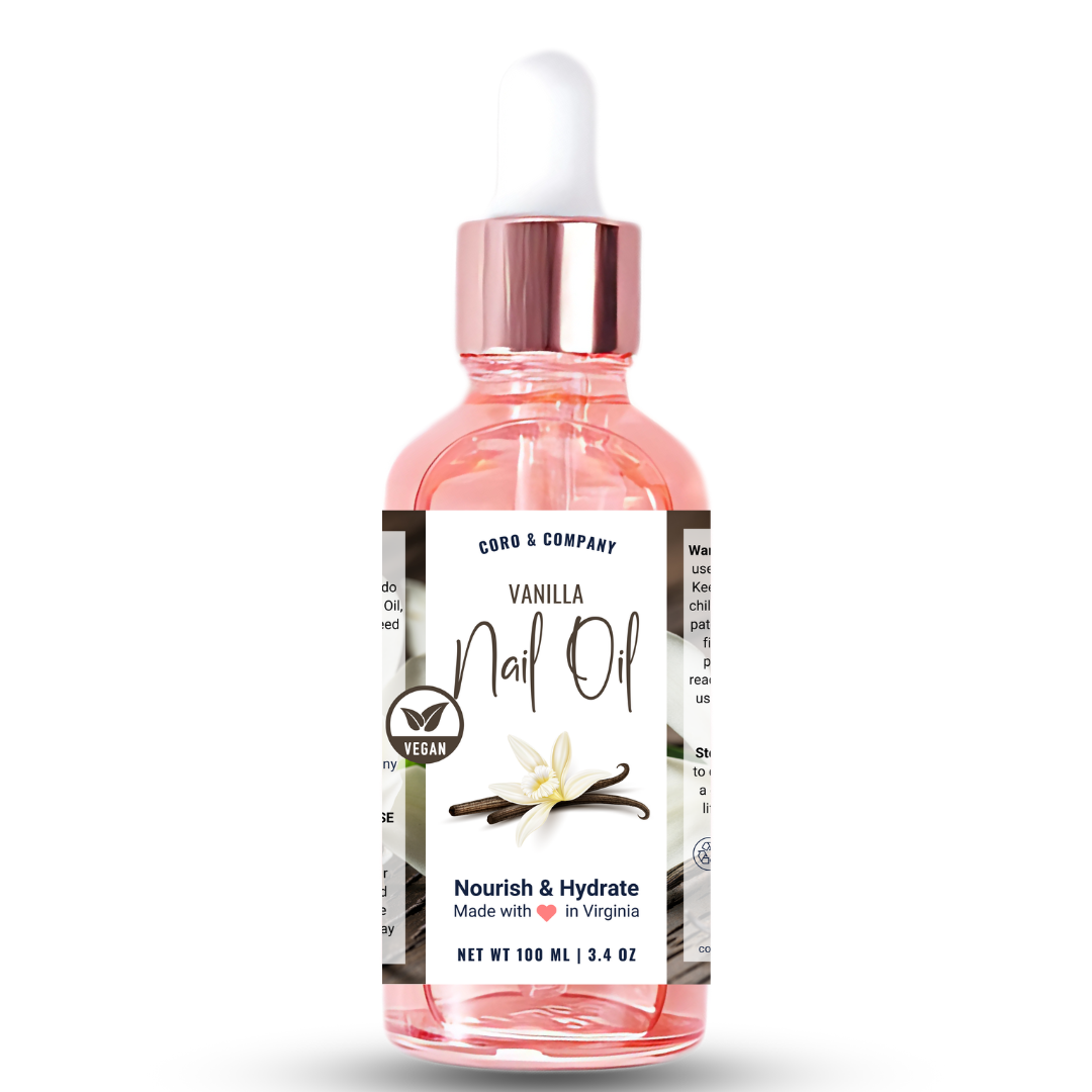 Vanilla Scented 100ml Nail + Cuticle Oil Dropper Bottle