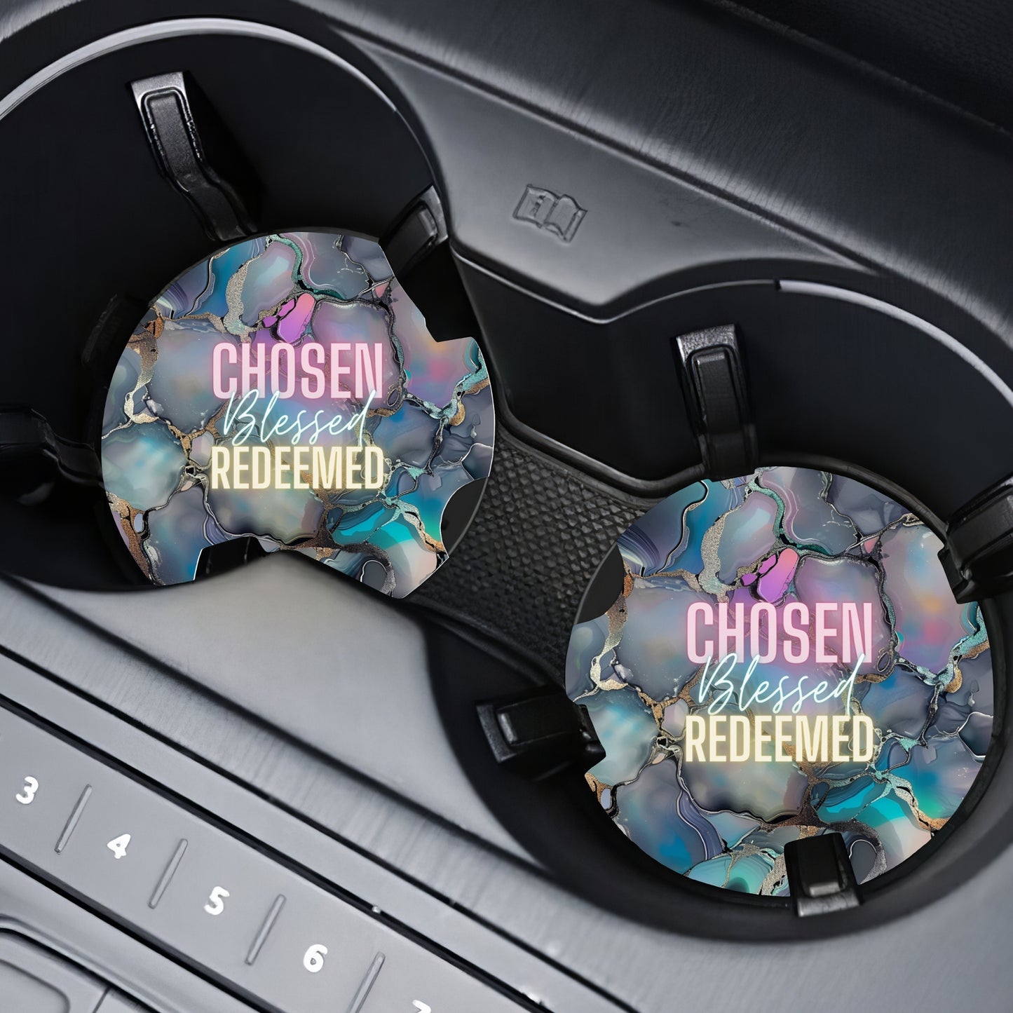 Chosen Blessed Redeemed Car Coaster Set (2-Pack)