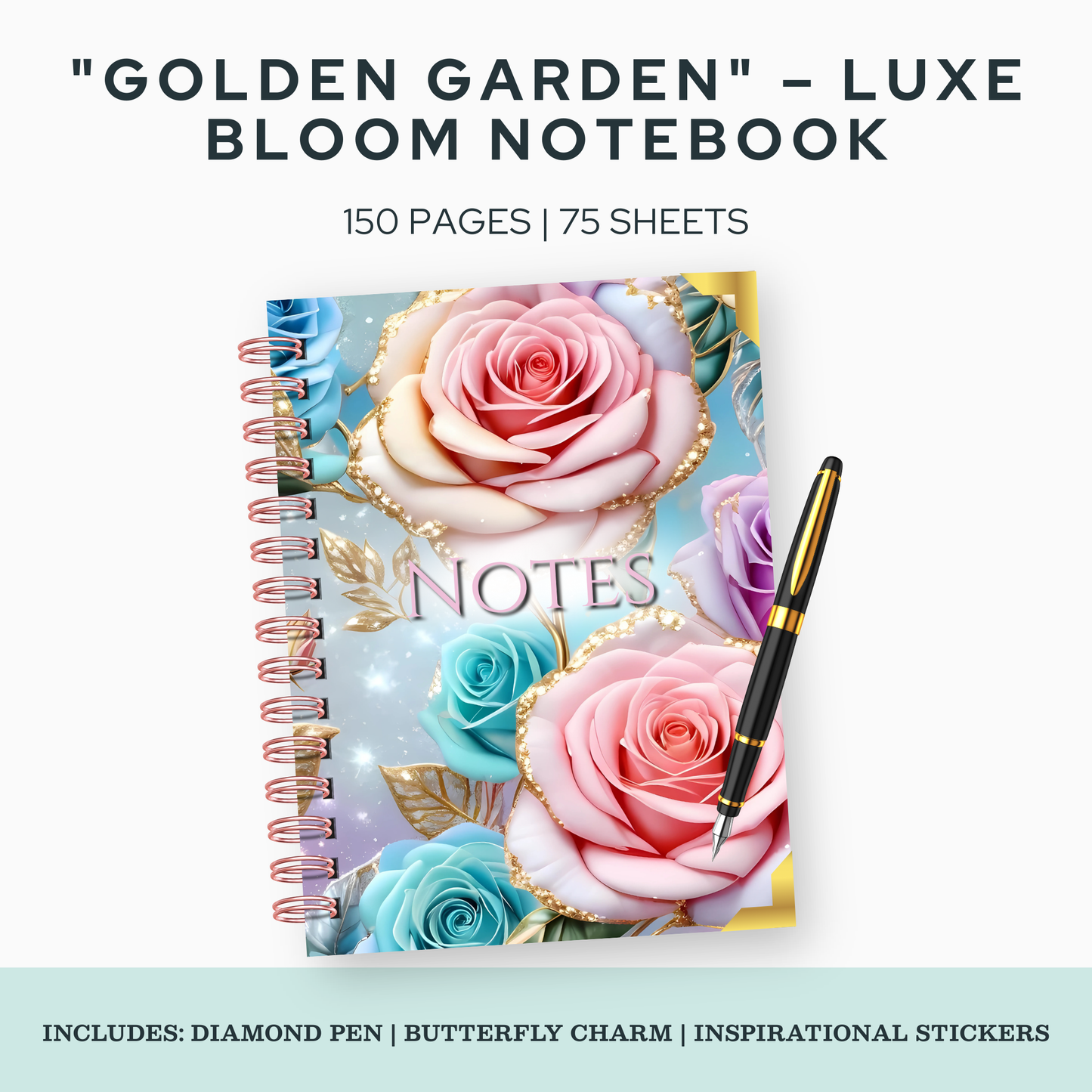 Golden Garden – Luxe Bloom Notebook
