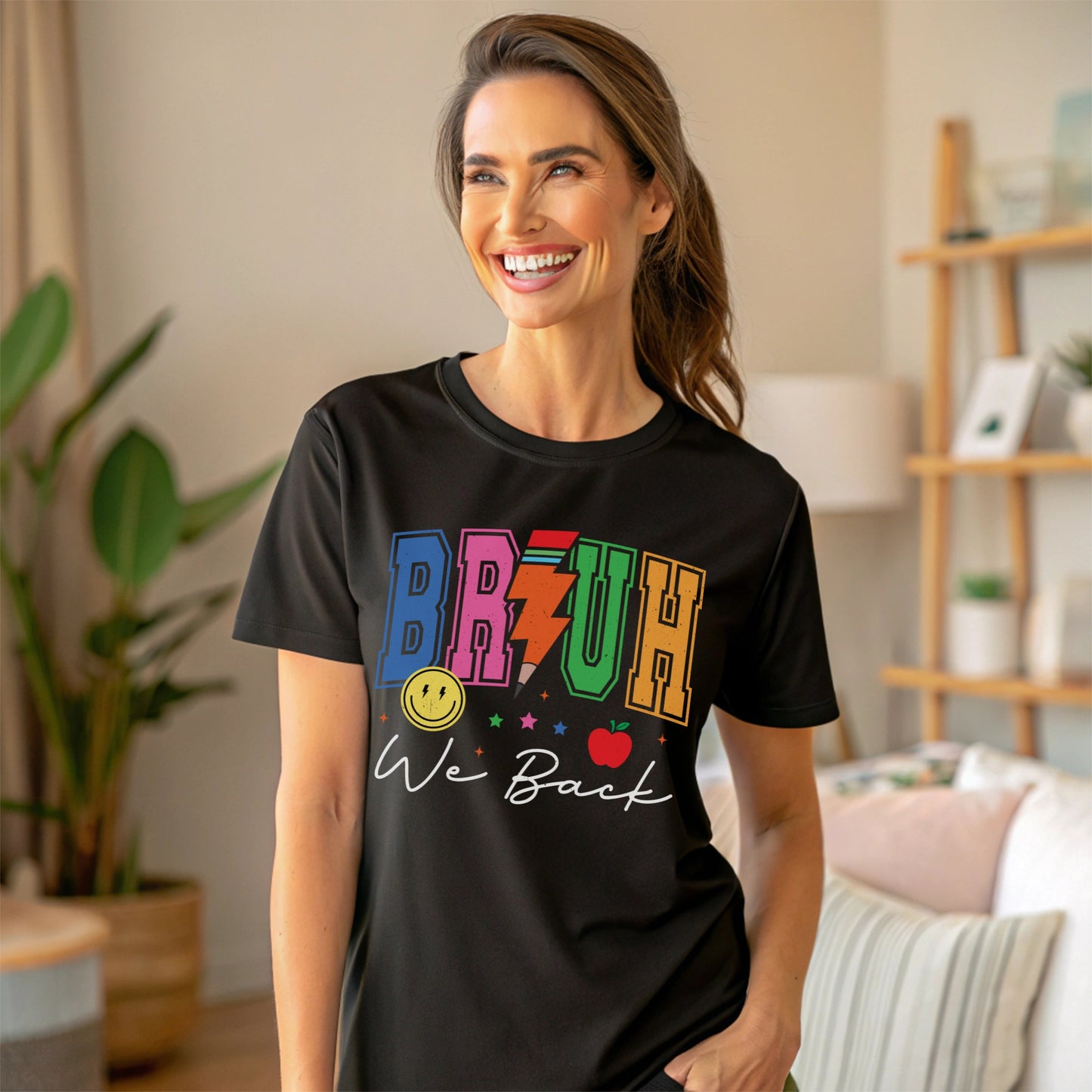Bruh, We Back Teacher Tee – Funny First Day of School Graphic Shirt T-Shirt