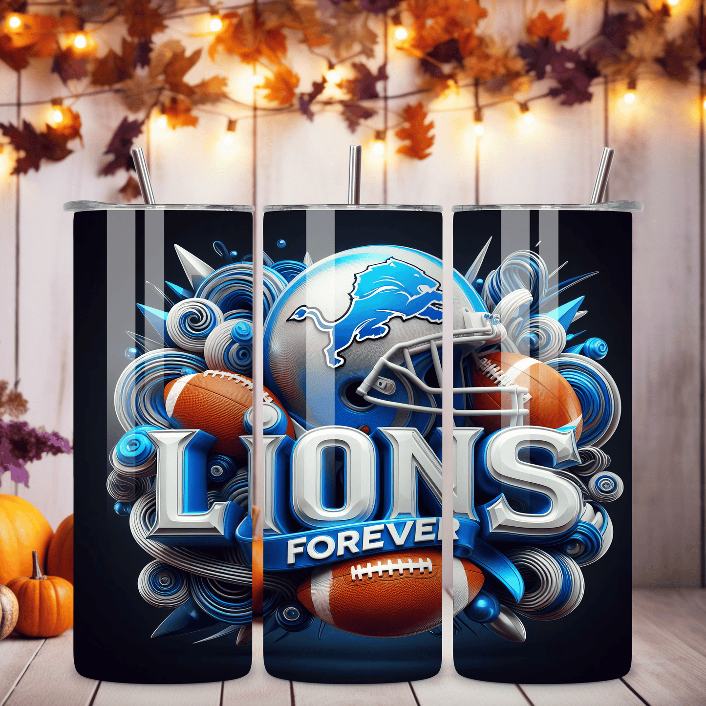Lions Forever Skinny Tumbler • 20 oz Stainless Steel • Drinkware