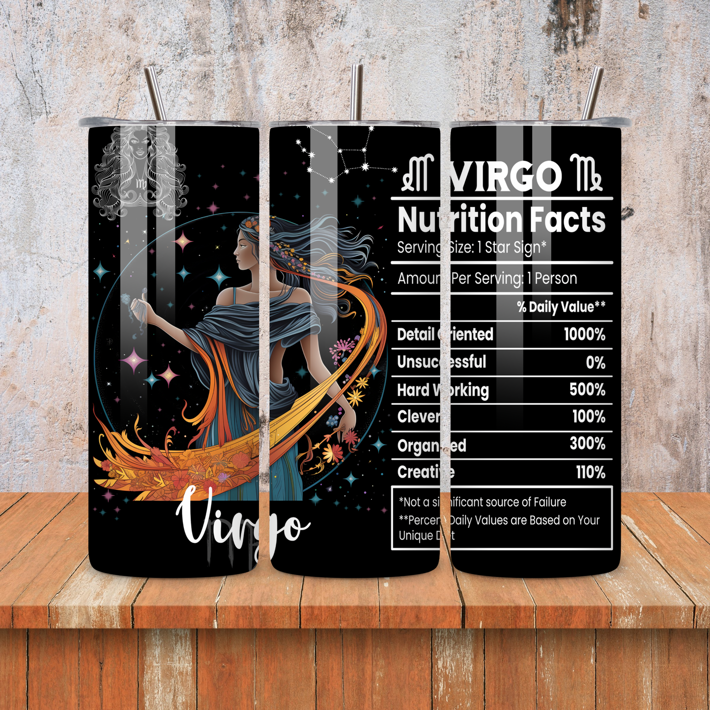 Virgo Nutrition Facts Skinny Tumbler • 20oz Stainless Steel • Drinkware