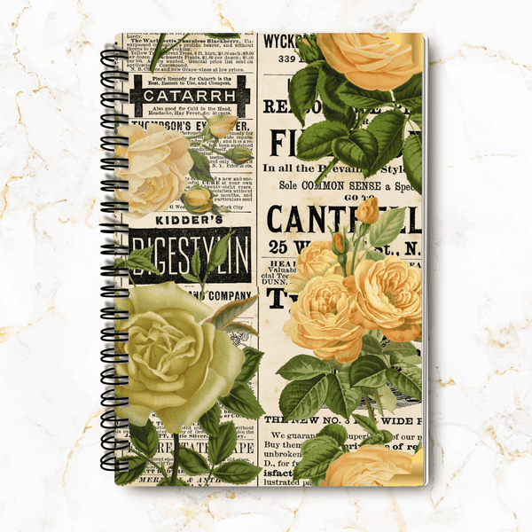 Lemon & Lace – Vintage Newspaper Notebook Journal