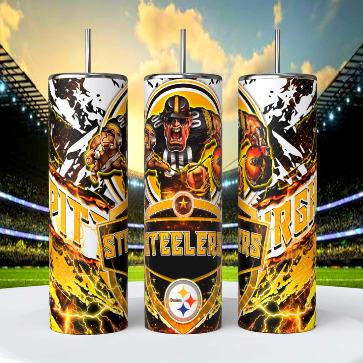 Pittsburgh Steelers Skinny Tumbler • 20 oz Stainless Steel • Drinkware - CoRo & Company