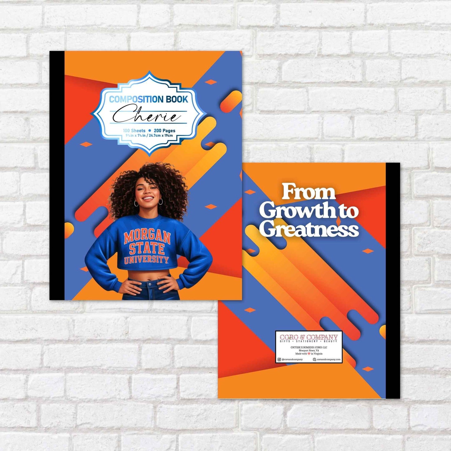 Personalized Morgan State University Composition Book – HBCU College Edition Notebook