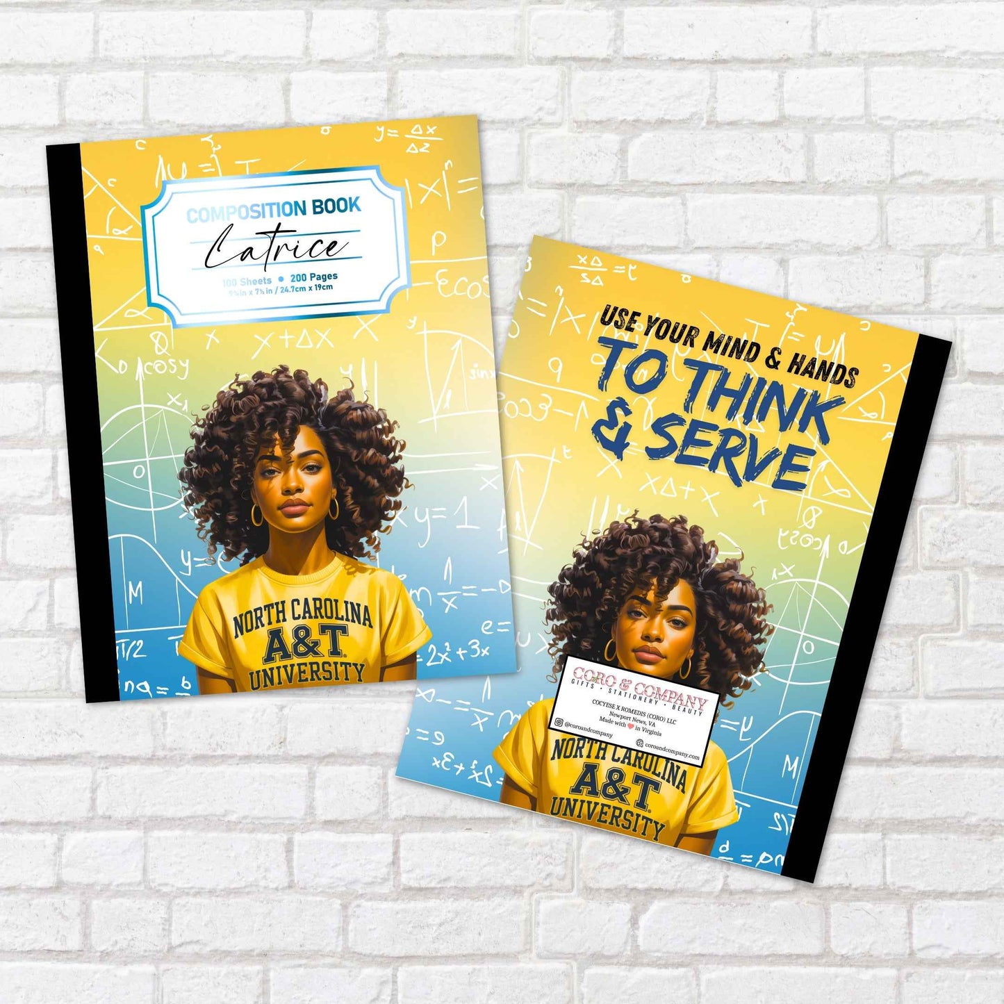 Personalized North Carolina A&T State University Composition Book – HBCU College Edition Notebook