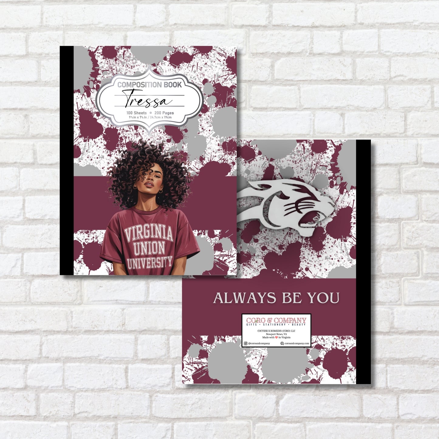 Personalized Virginia Union University Composition Book – HBCU College Edition Notebook