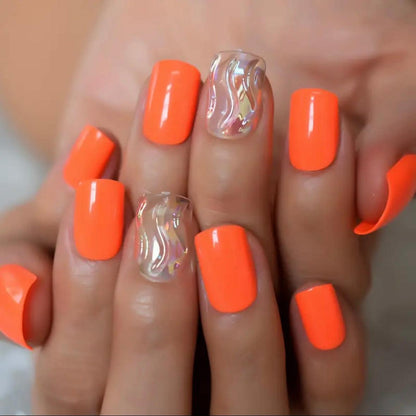 Sunset Chic • Orange Nails • Press-on Nails