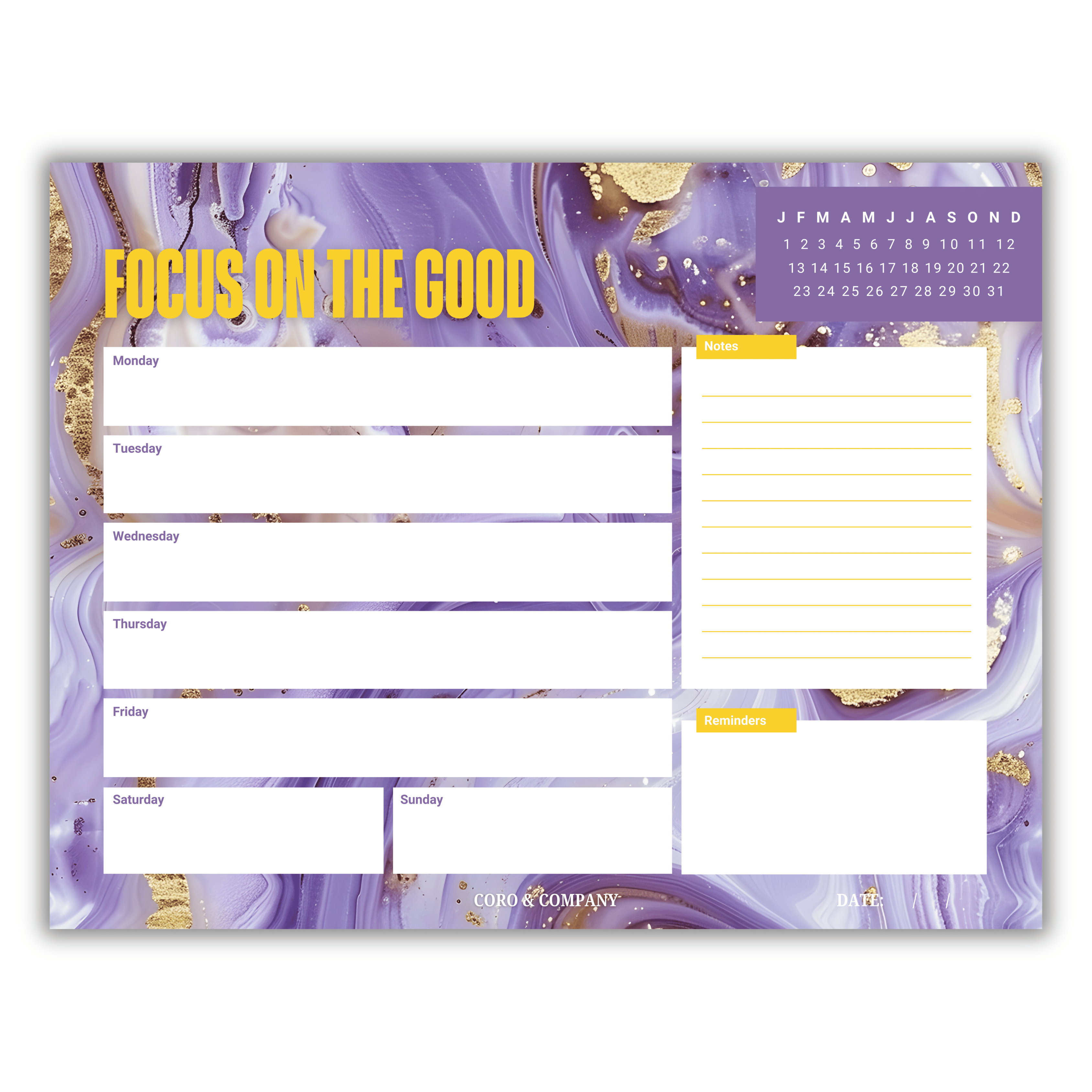 Weekly Desk Planner • 8.5 x 11" Weekly Planner