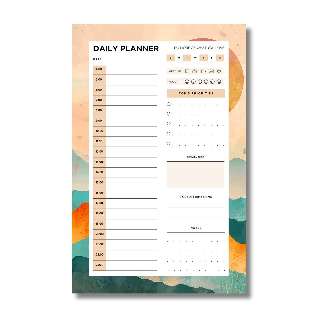 Boho Sunset Desktop Daily Planner • 6 x 9"