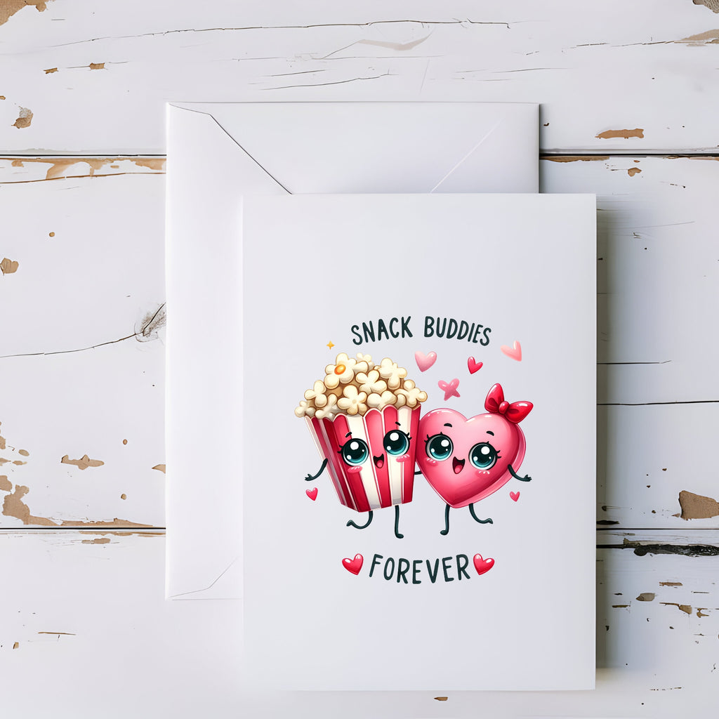 Snack Buddies Forever Popcorn Greeting Card - 5x7" - CoRo & Company