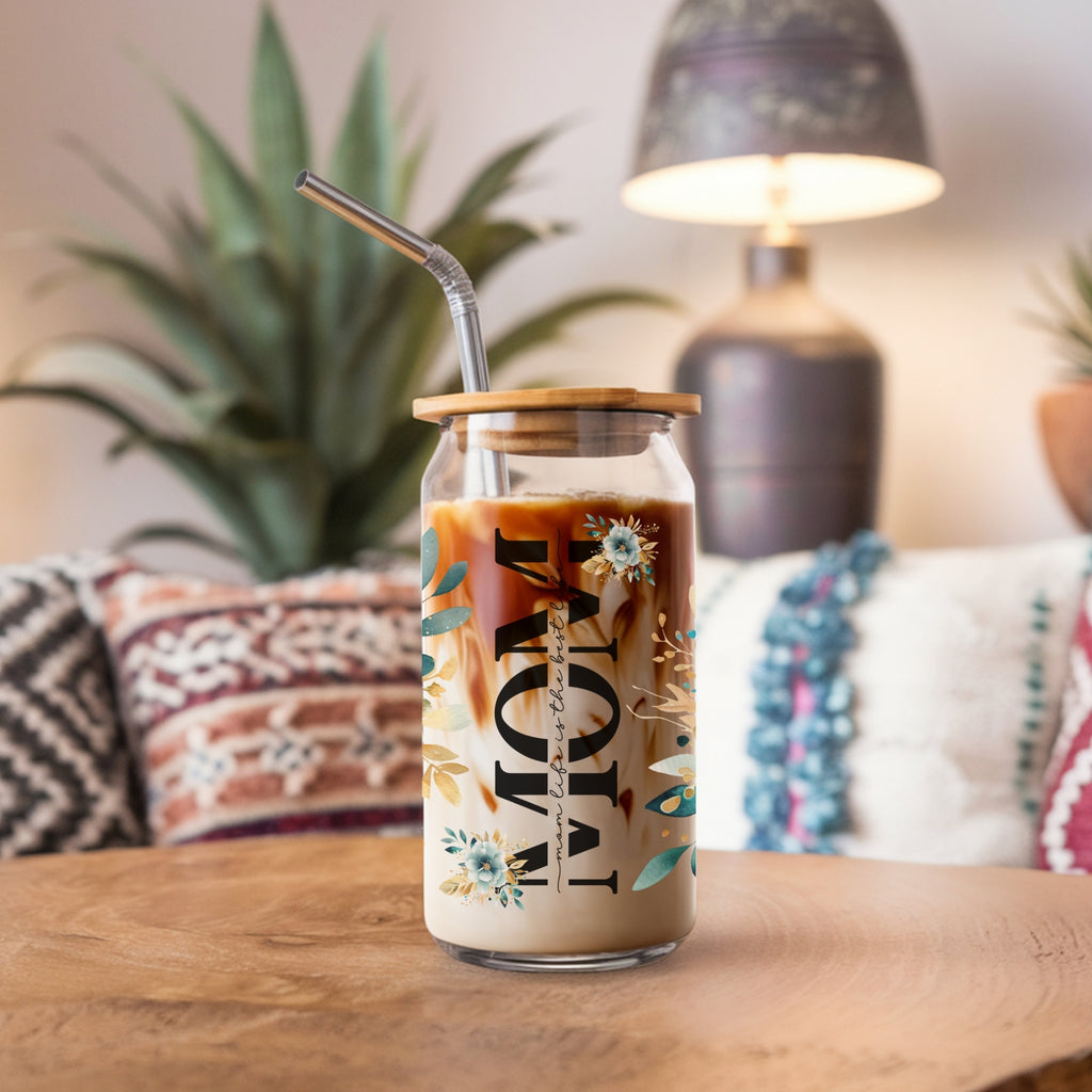 Mom Life Is The Best Life Cup with Lid and Straw