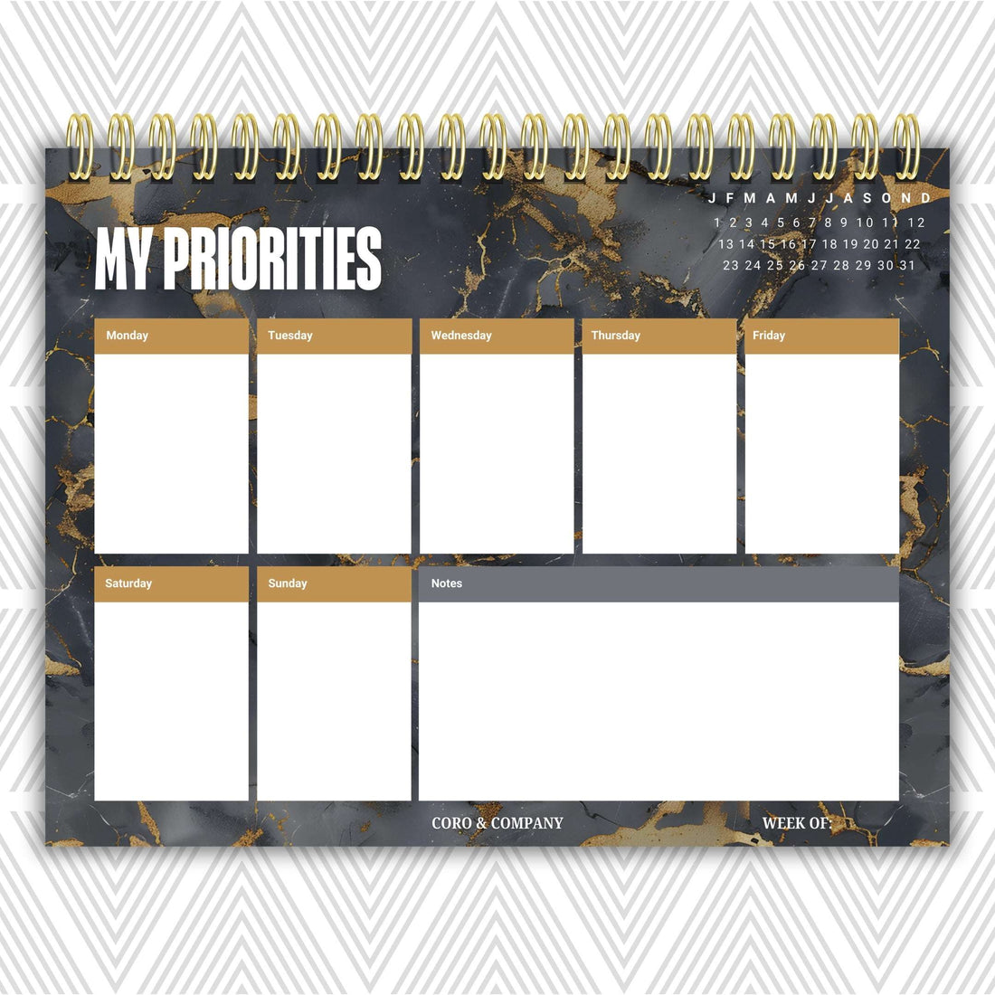 Weekly Desk Planner • 8.5 x 11" - CoRo & Company
