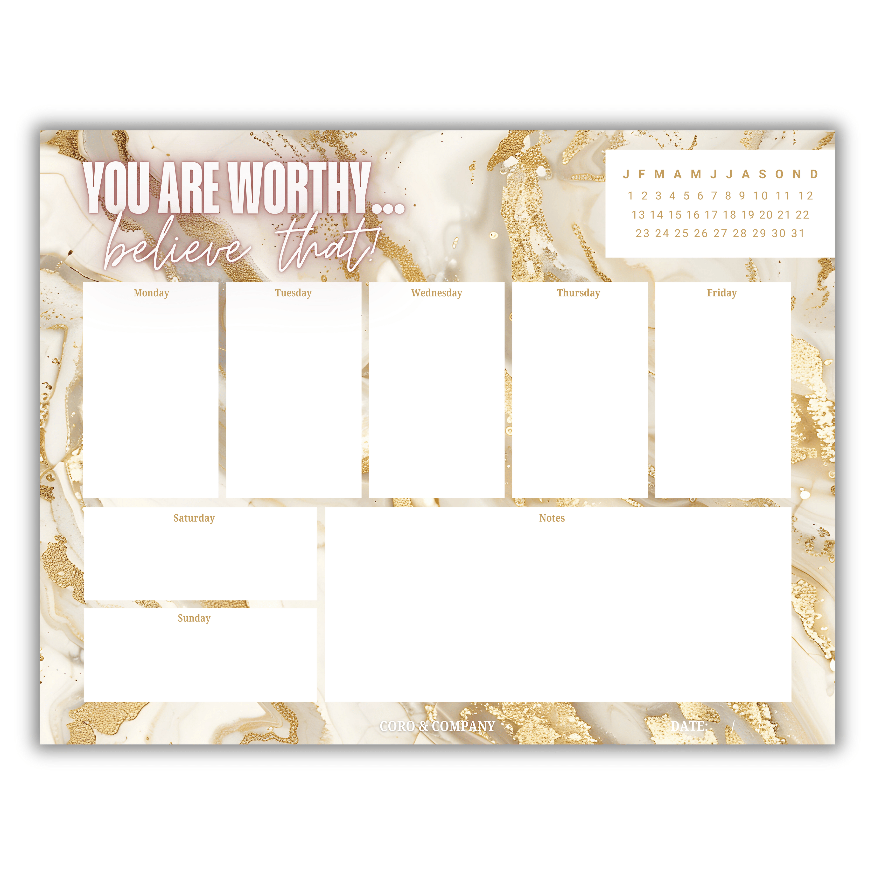 Weekly Desk Planner • 8.5 x 11" Weekly Planner