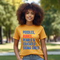 Poodles, Rubies, + Pearls Unisex Sorority Tee • Crew Neck Gold T-Shirt