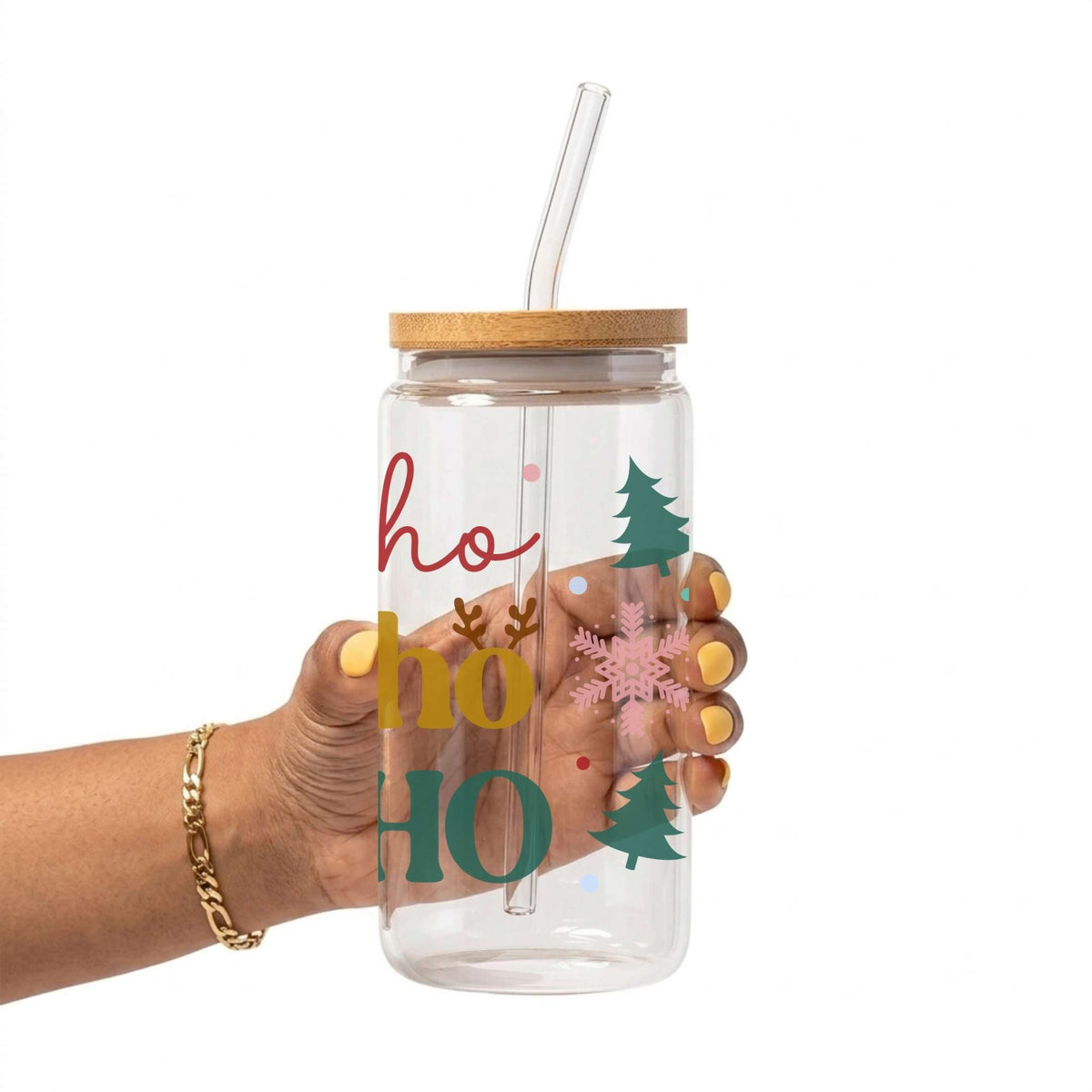 Ho Ho Ho Glass Cup