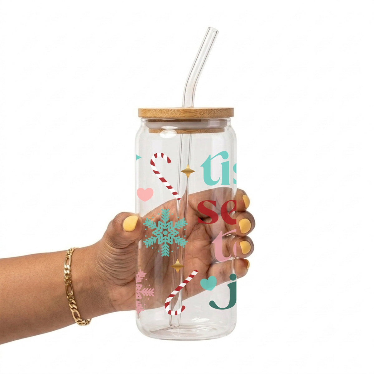 Tis The Season To Be Jolly Glass Cup