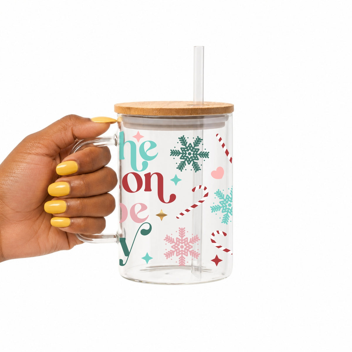 Tis The Season To Be Jolly Glass Cup