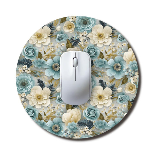 Moonlit Pearl Round Mouse Pad