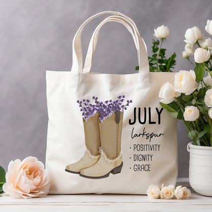 July Bloom & Boot Tote Bag