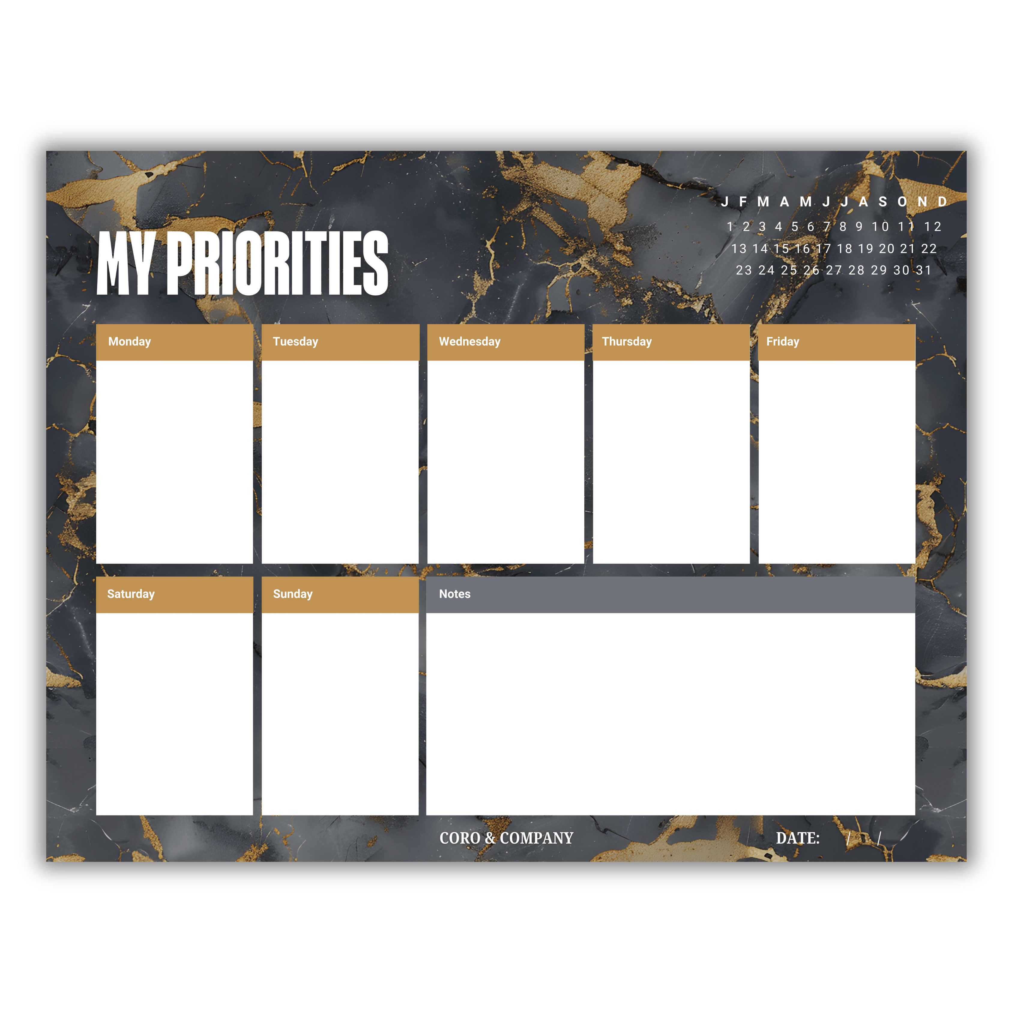 Weekly Desk Planner • 8.5 x 11" Weekly Planner