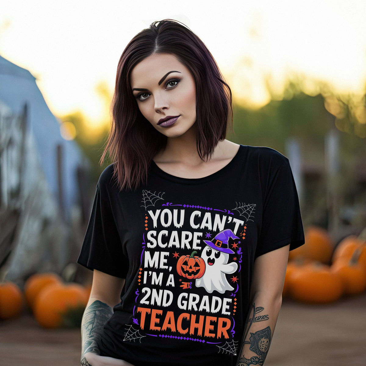 You Can’t Scare Me Teacher Shirt – Funny Halloween Graphic Tee T-Shirt