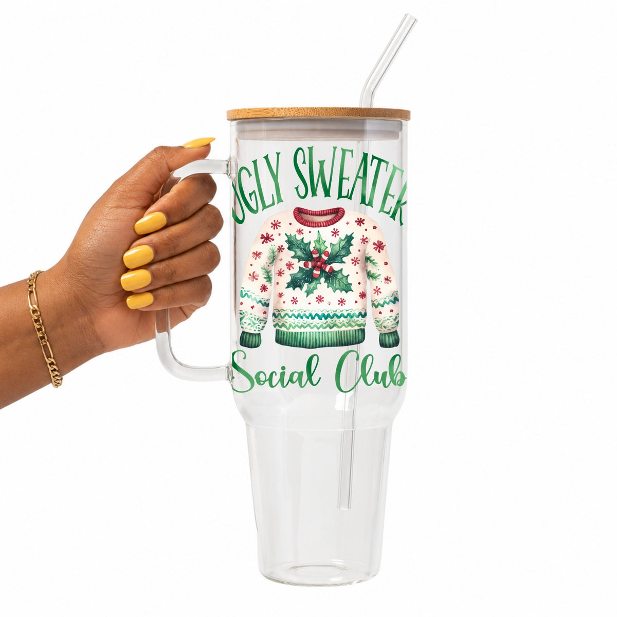 Ugly Sweater Social Club Glass Cup