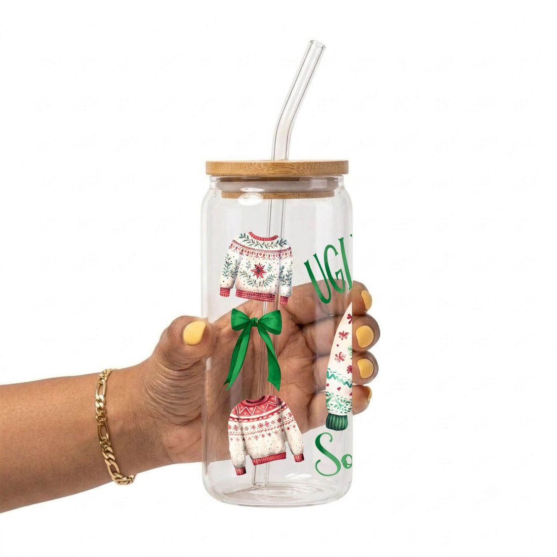 Ugly Sweater Social Club Glass Cup