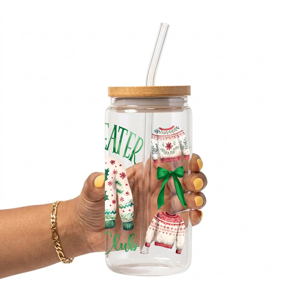 Ugly Sweater Social Club Glass Cup