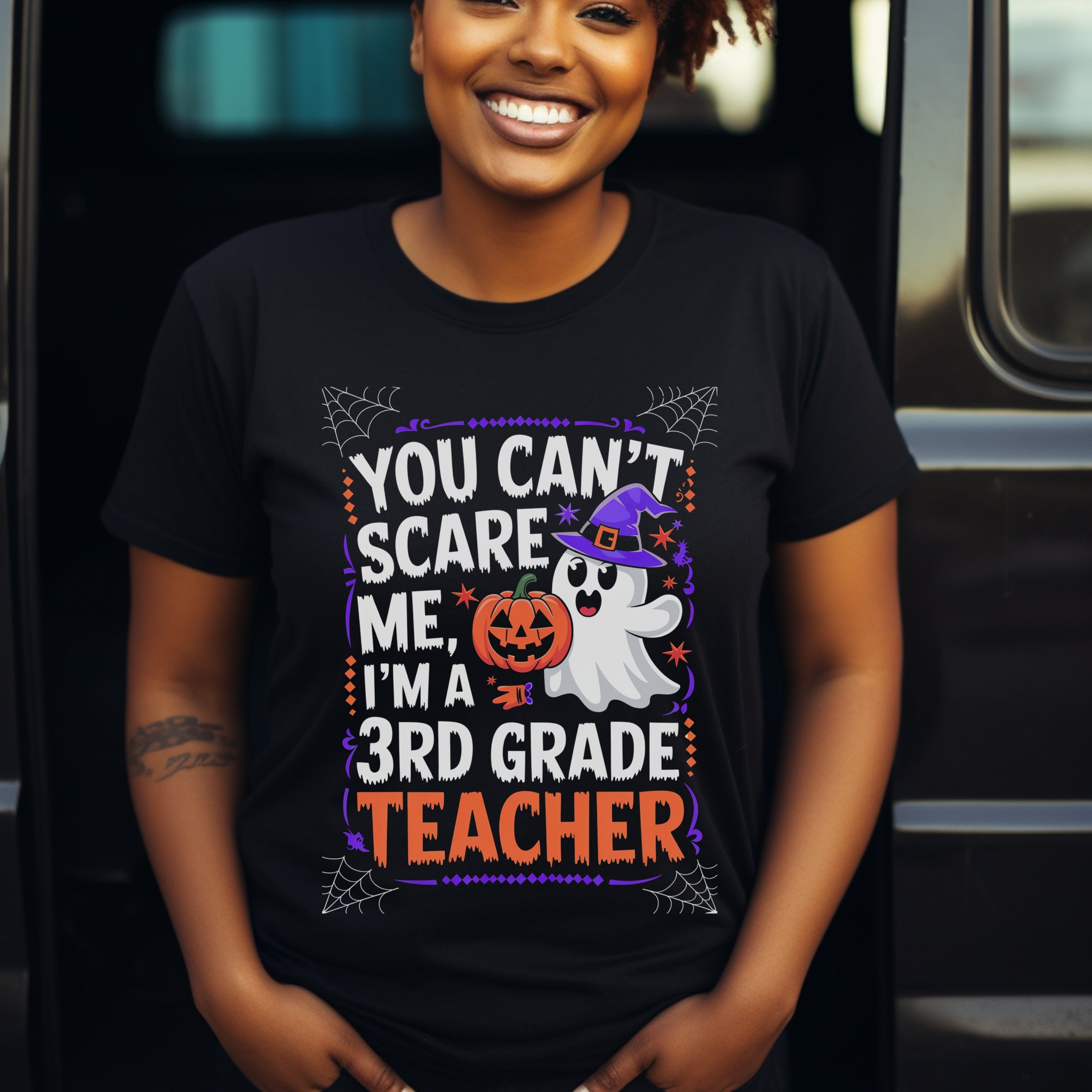 You Can’t Scare Me Teacher Shirt – Funny Halloween Graphic Tee T-Shirt