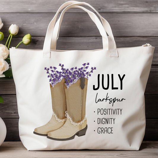 July Bloom & Boot Tote Bag