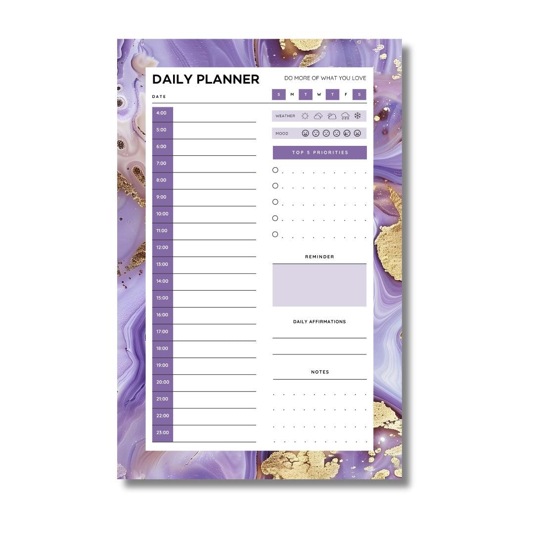 Purple Glaze Desktop Daily Planner • 6 x 9"