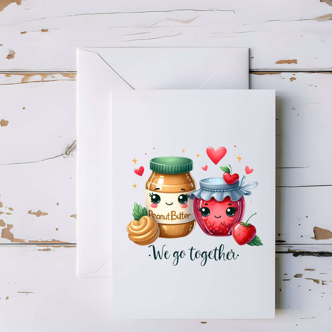 We Go Together Peanut Butter and Jelly Greeting Card - 5x7" - CoRo & Company