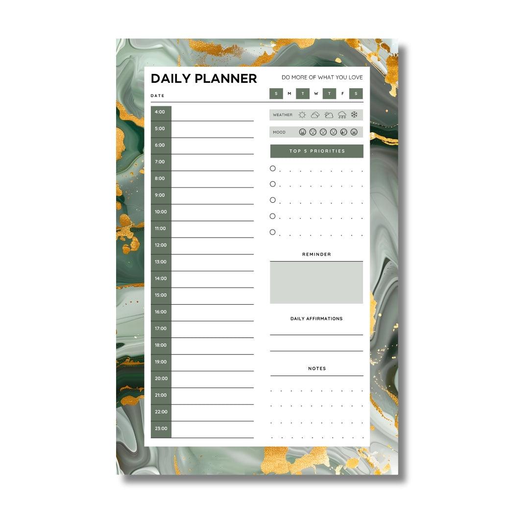 Green Turnip Desktop Daily Planner • 6 x 9"