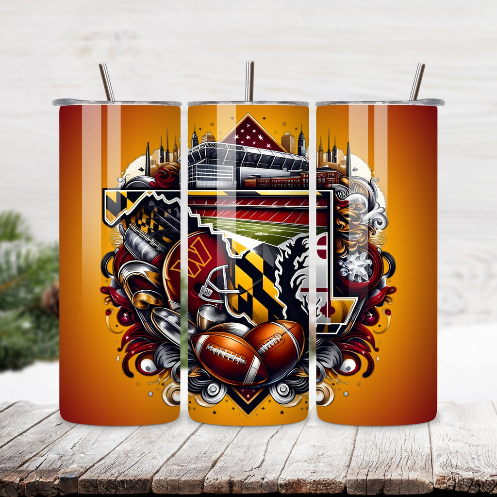 Washington Commanders Home Turf 20oz Stainless Steel Tumbler with Lid and Straw – Maryland Skyline & FedEx Field