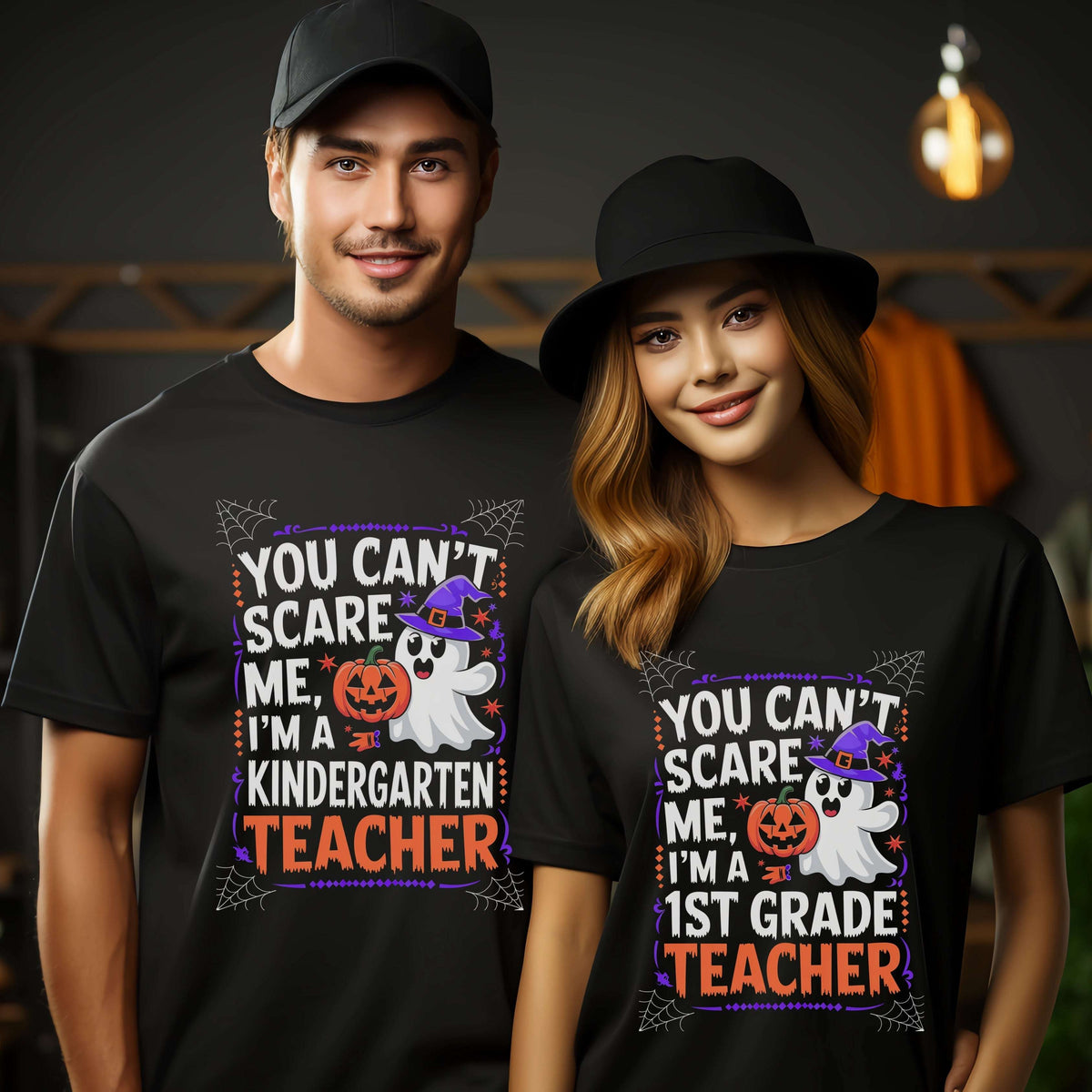 You Can’t Scare Me Teacher Shirt – Funny Halloween Graphic Tee T-Shirt