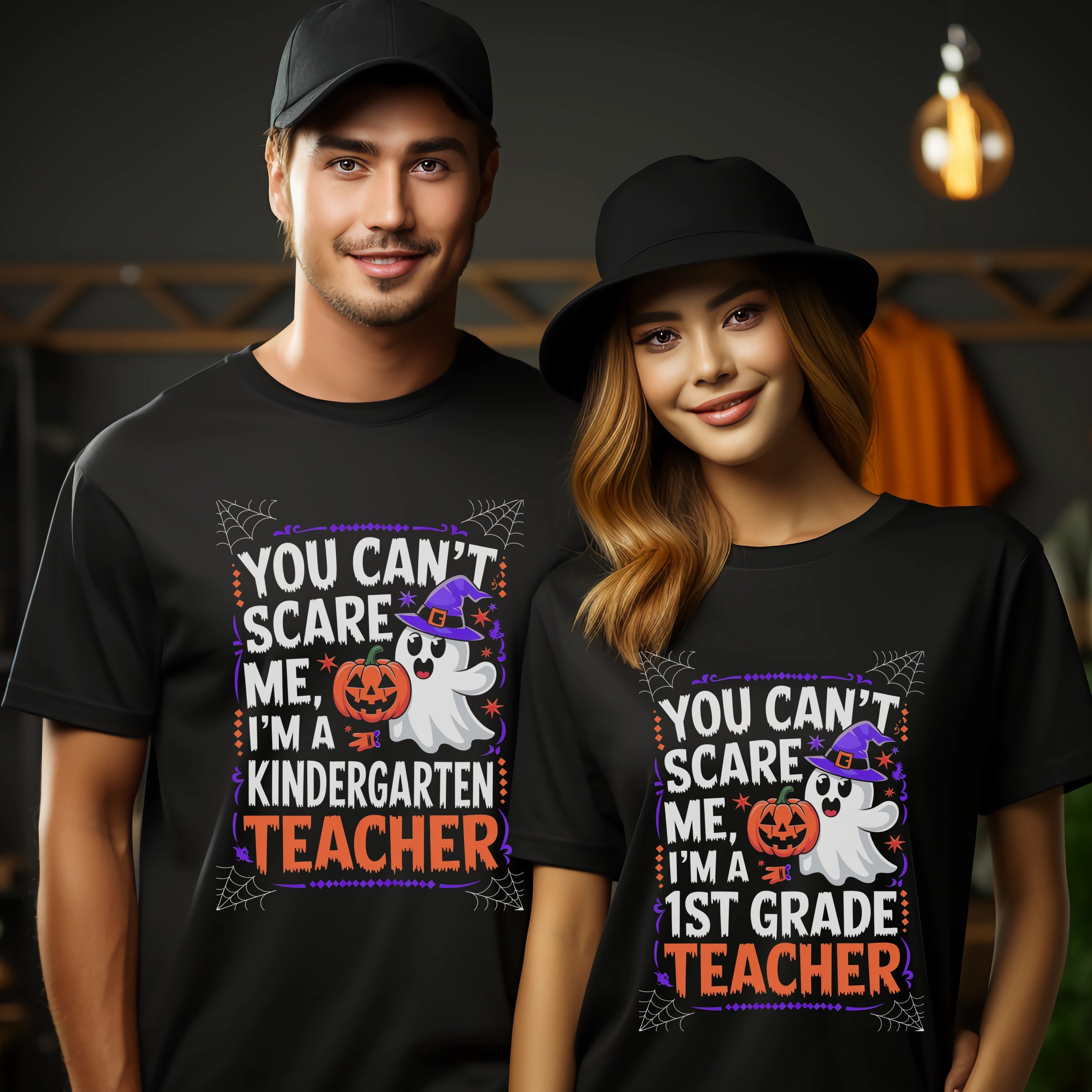 You Can’t Scare Me Teacher Shirt – Funny Halloween Graphic Tee T-Shirt