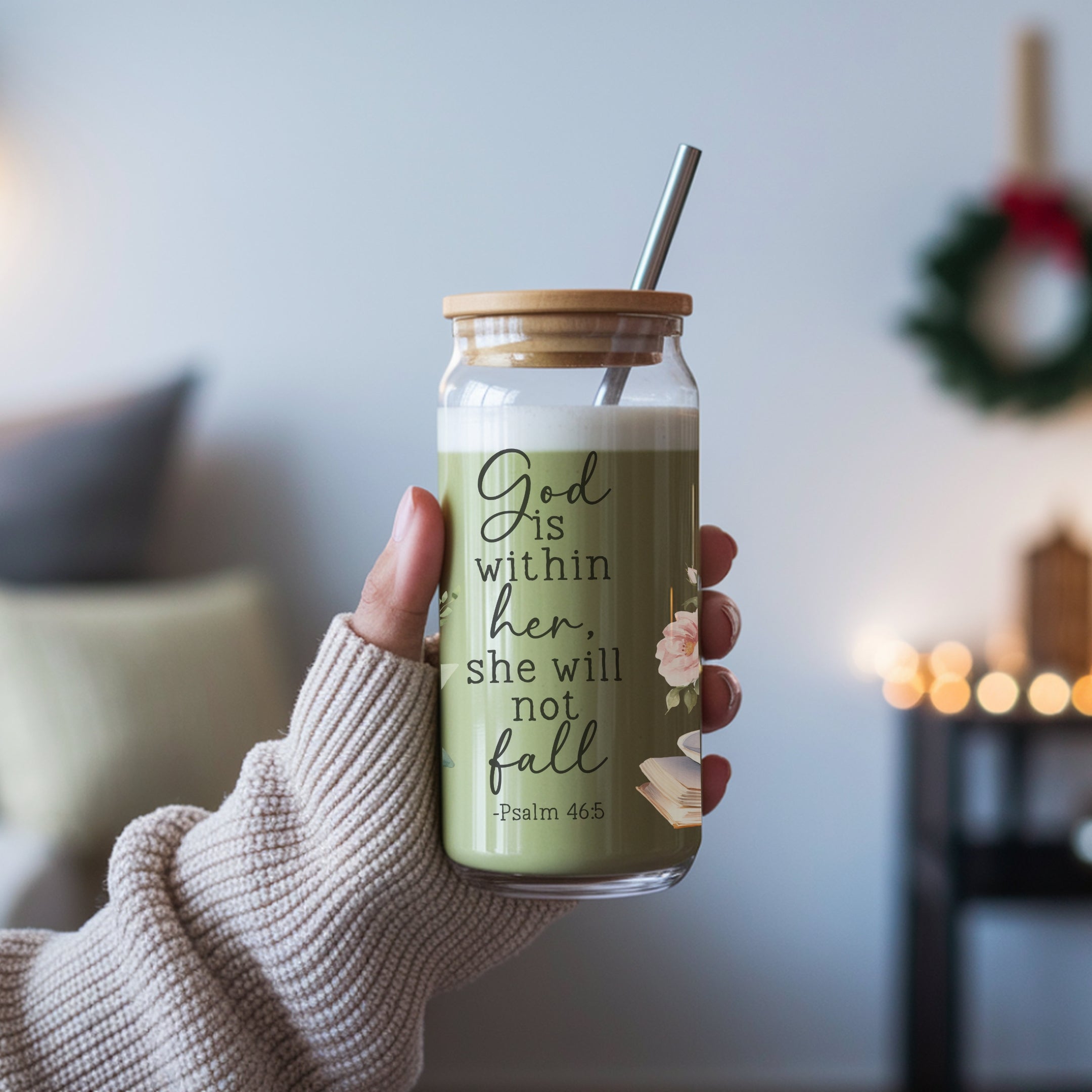 Bible Verse Scripture Cup with Lid and Straw