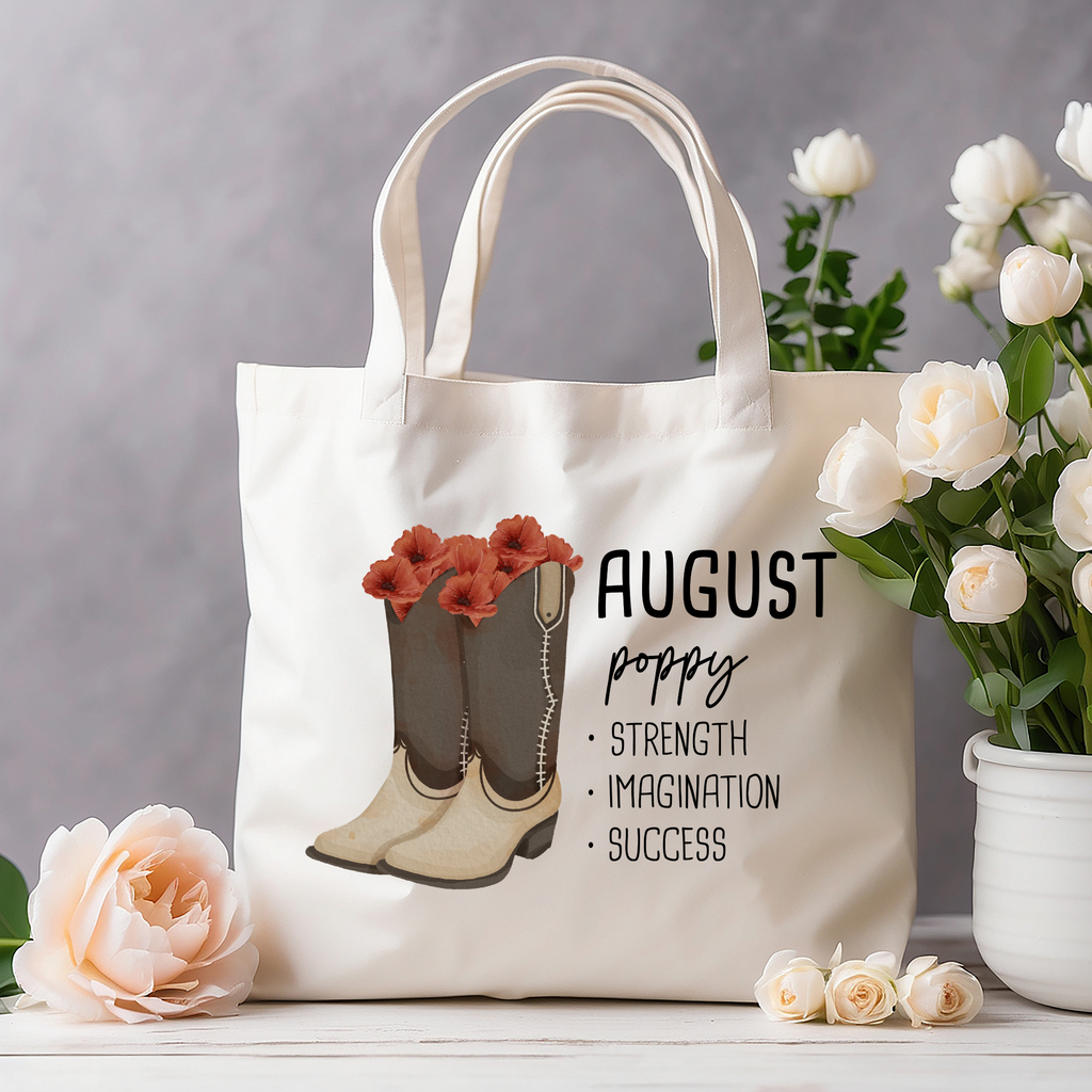 August Bloom & Boot Tote Bag Tote Bag