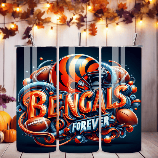 Bengals Forever Skinny Tumbler • 20 oz Stainless Steel • Drinkware