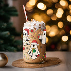 Santa Ghosts Glass Cup With Lid And Straw - CoRo & Company