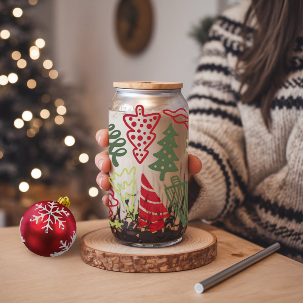 Christmas Trees Cup With Lid And Straw