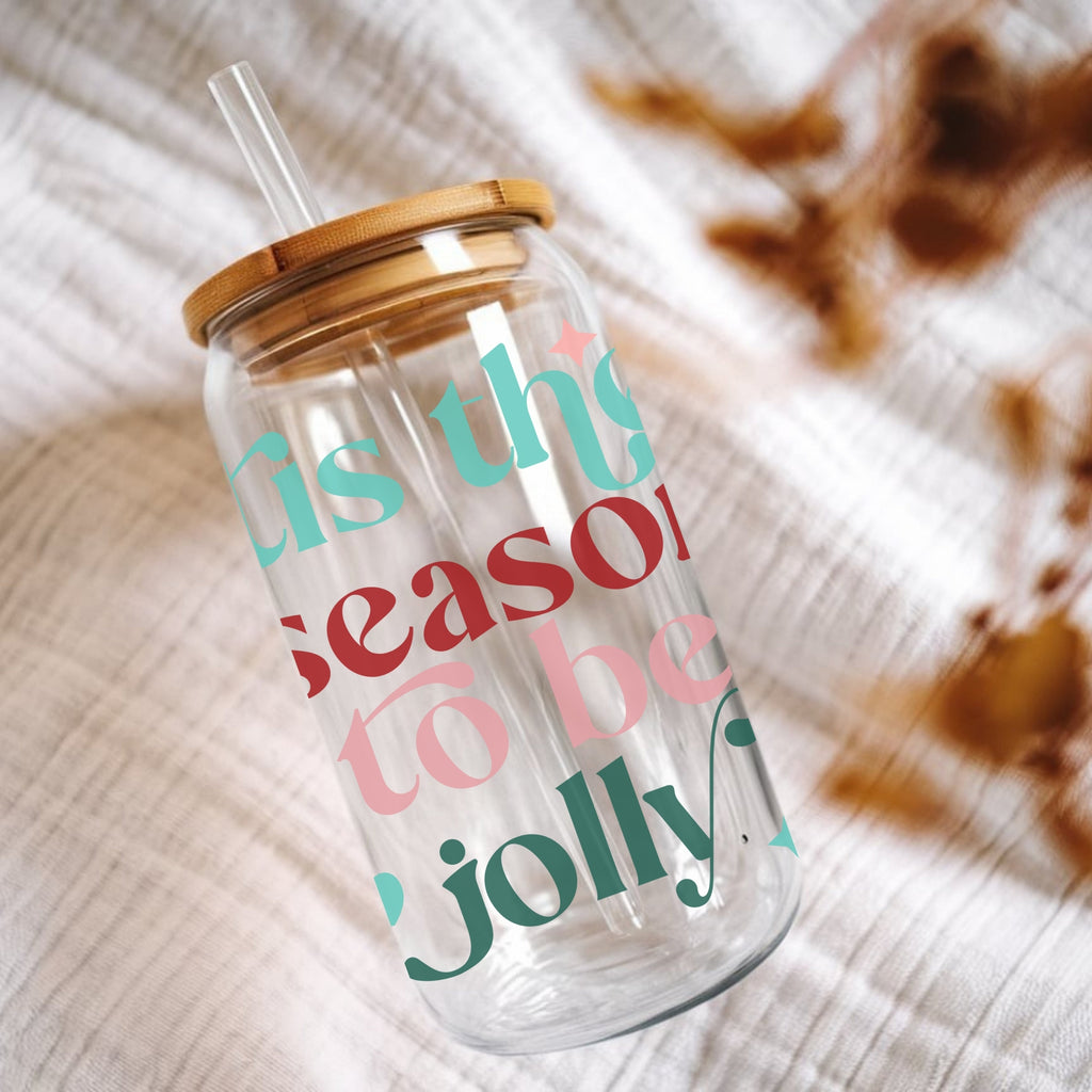 Tis The Season To Be Jolly Cup With Lid And Straw