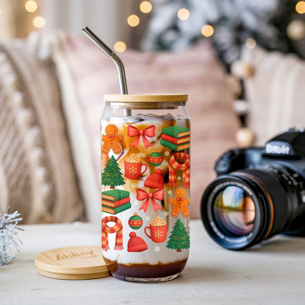 All Booked For Christmas Cup With Lid And Straw