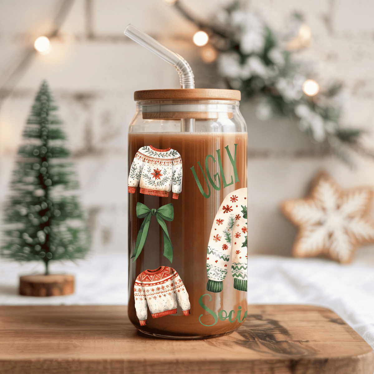 Ugly Sweater Social Club Cup WIth Lid And Straw - CoRo & Company