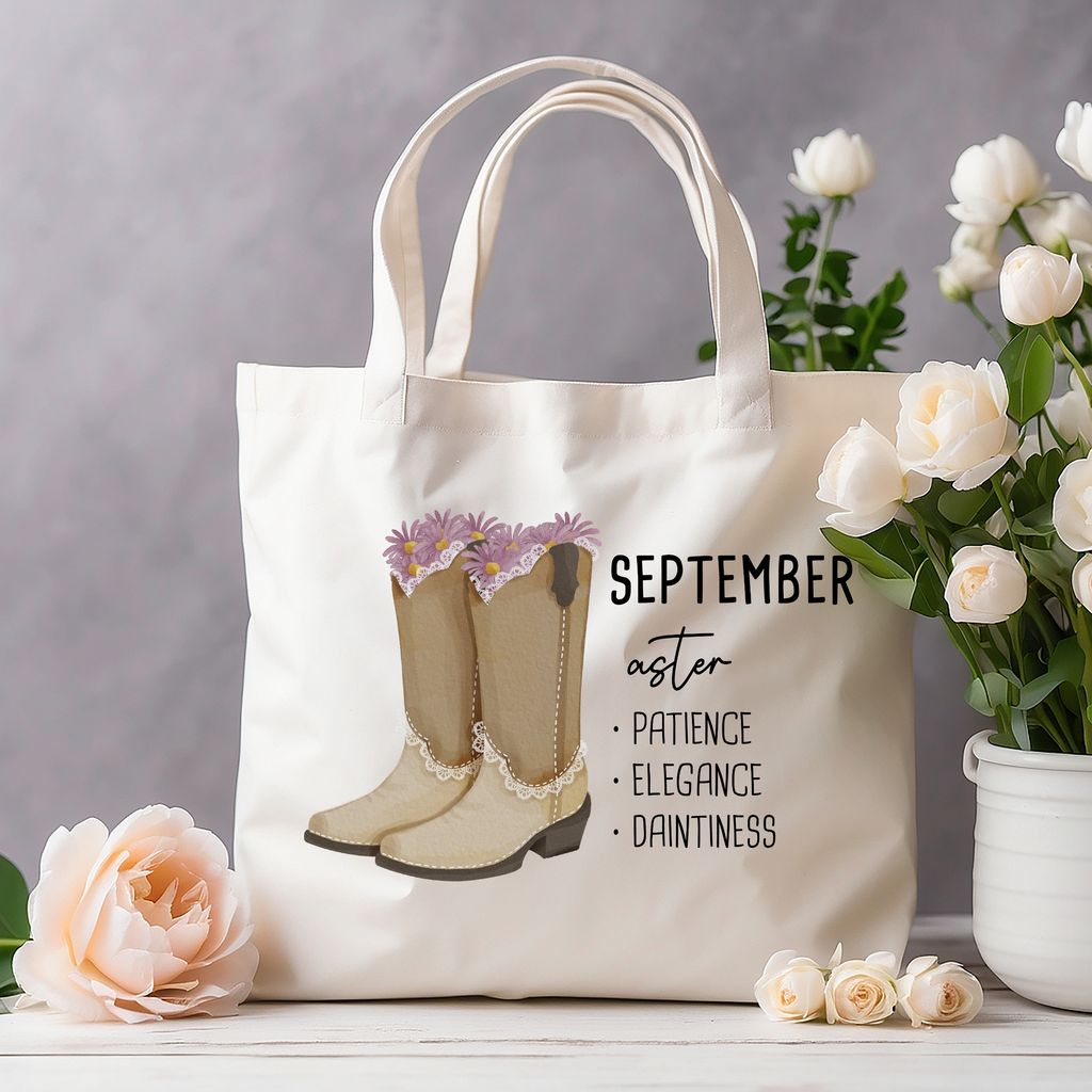 September Bloom & Boot Tote Bag Tote Bag