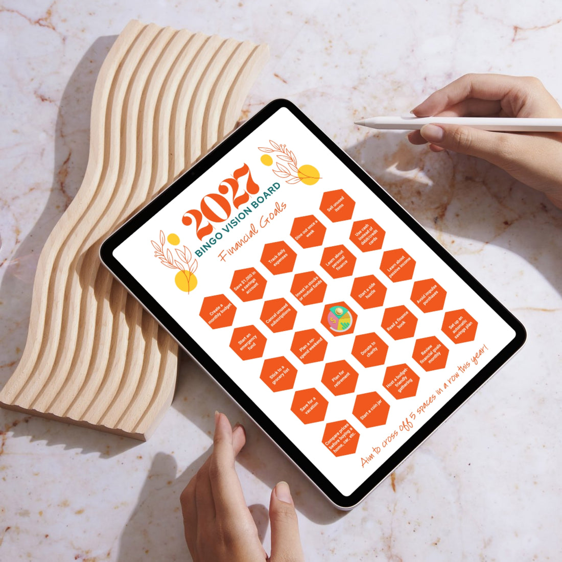2027 Financial Goals Bingo Vision Board Card