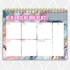 Bit Of A Mess But Doin My Best Weekly Desk Planner | Undated Self-Love Weekly Planner Bit of A Mess But Doin My Best