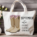 September Bloom & Boot Tote Bag Tote Bag