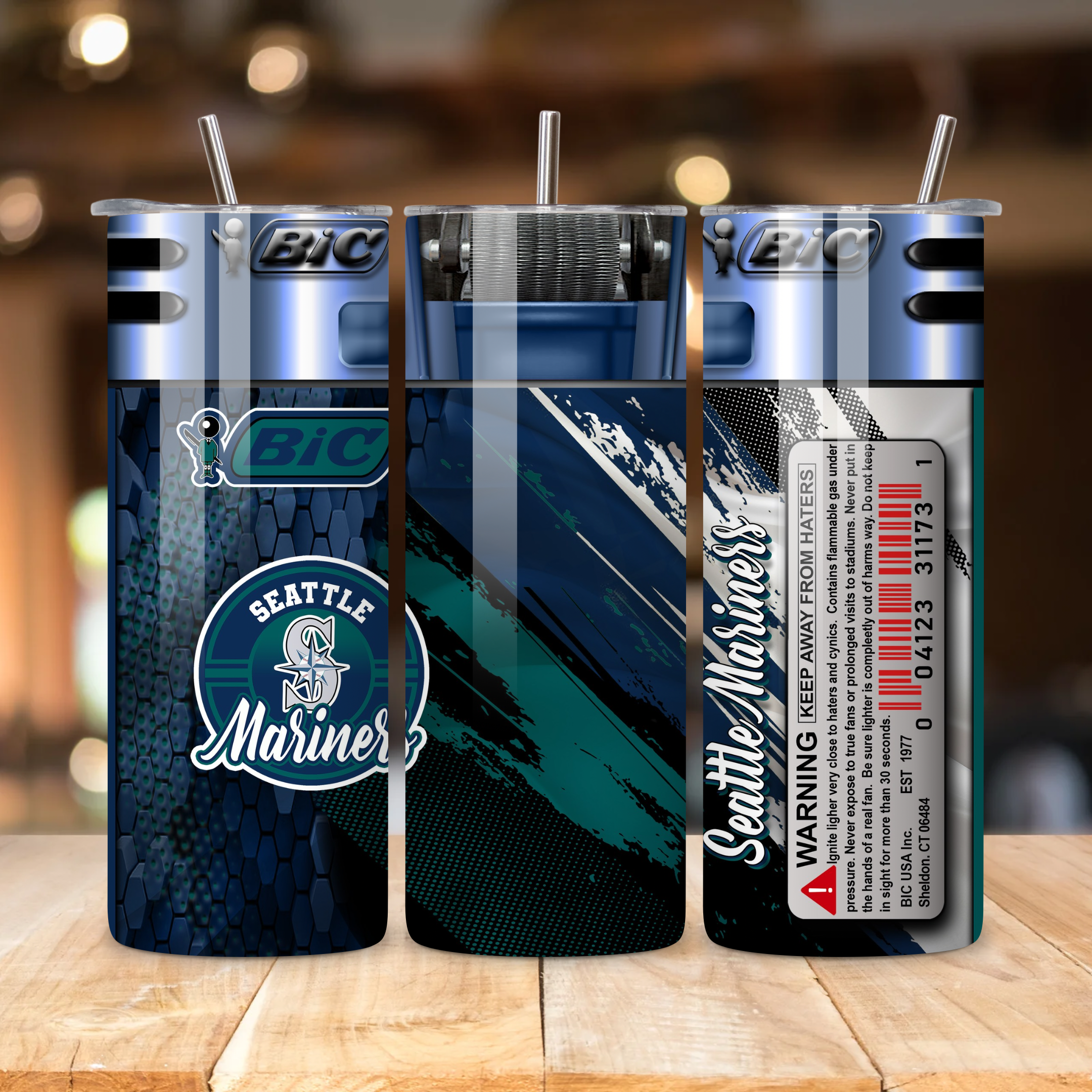 Seattle Mariners Skinny Tumbler 20 oz • Baseball Fan Gift Tumbler